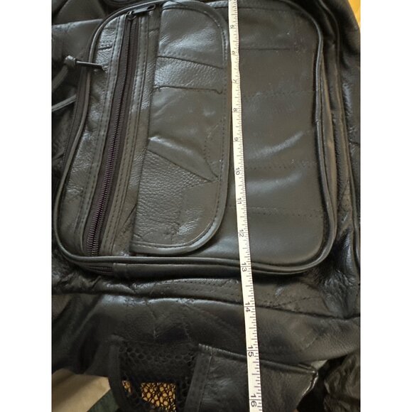 Vintage Patched Leather Multi Pocket Backpack - Picture 14 of 15